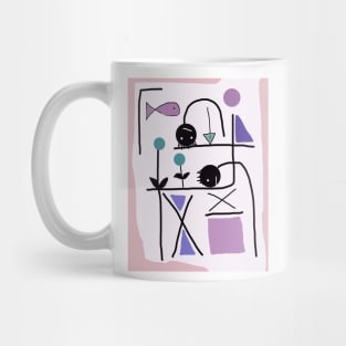 Kids Bending Together Stick Figure Mug